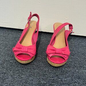 pink and tan wedge heels, Apt.9 size 8